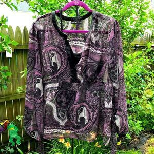 Women’s Purple Paisley Blouse